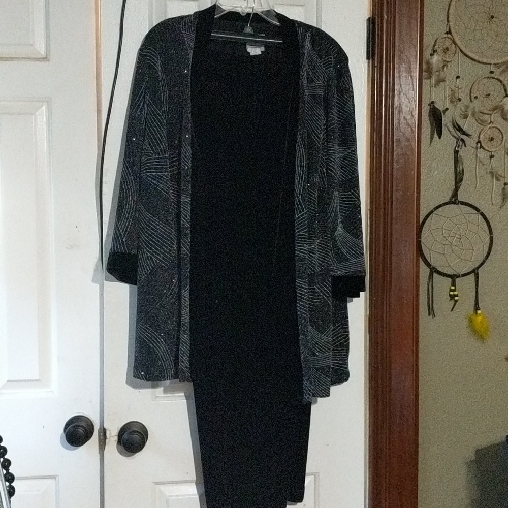 Matching black work suit